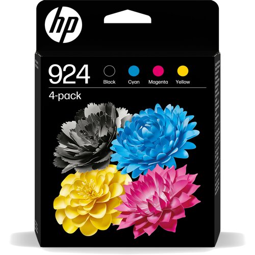 Zestaw tuszów HP 924 Czarny, Błękitny, Purpurowy, Żółty 6C3Z1NE