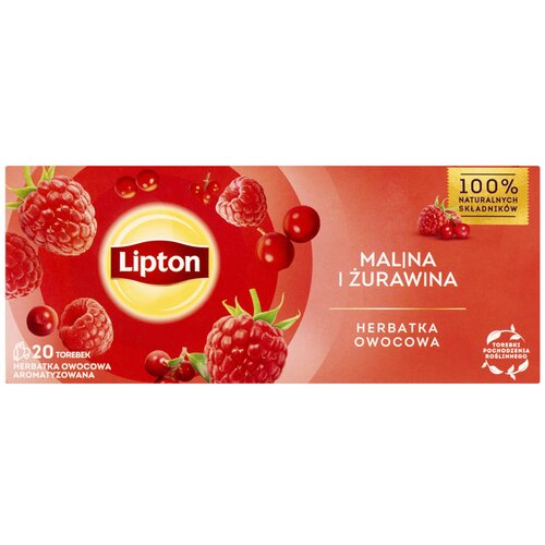 Herbata LIPTON Malina i Żurawina (20 sztuk)