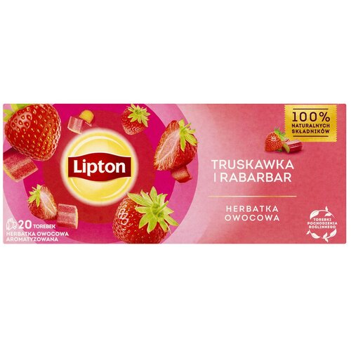 Herbata LIPTON Truskawka i Rabarbar (20 sztuk)
