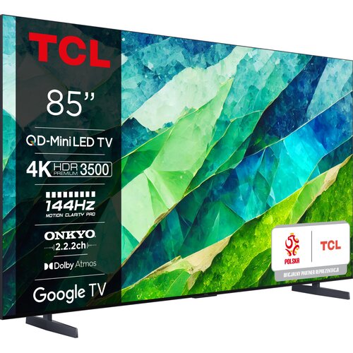 Telewizor TCL 85C855 85" MINILED 4k 144Hz Google TV Dolby Atmos Dolby Vision HDMI2.1