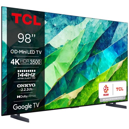 Telewizor TCL 98C855 98" MINILED 4k 144Hz Google TV Dolby Atmos Dolby Vision HDMI2.1