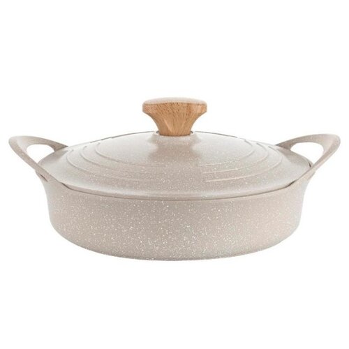 Garnek aluminiowy FLORINA Oslo 28CM 4L Kremowy
