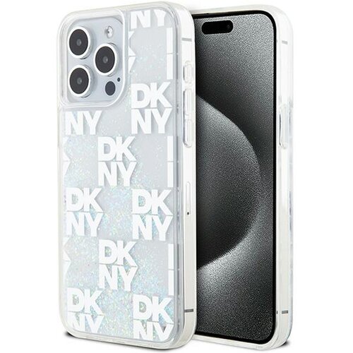 Etui DKNY Liquid Glitter Multilogo do Apple iPhone 15 Pro Max Biały