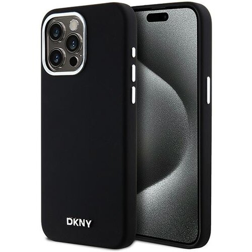 Etui DKNY Liquid Silicone Small Metal Logo MagSafe do Apple iPhone 15 Pro Max Czarny