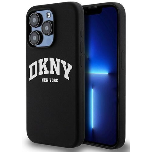 Etui DKNY Liquid Silicone White Printed Logo MagSafe do Apple iPhone 13/13 Pro Czarny