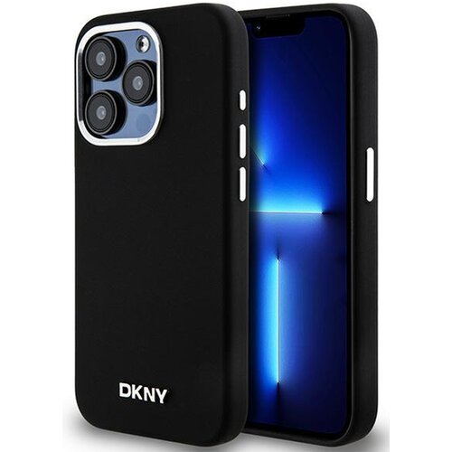 Etui DKNY Liquid Silicone Small Metal Logo MagSafe do Apple iPhone 14 Pro Czarny