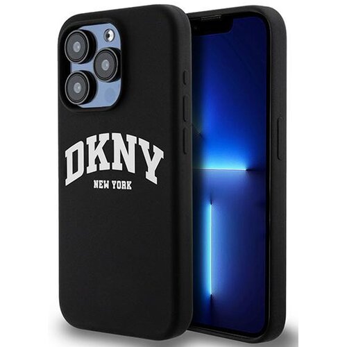 Etui DKNY Liquid Silicone White Printed Logo MagSafe do Apple iPhone 14 Pro Czarny