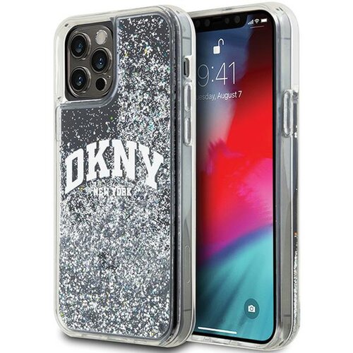 Etui DKNY Liquid Glitter Big Logo do Apple iPhone 12/12 Pro Czarny