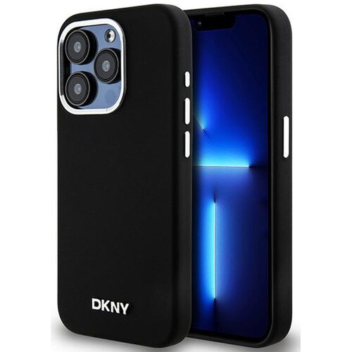 Etui DKNY Liquid Silicone Small Metal Logo MagSafe do Apple iPhone 15 Pro Czarny