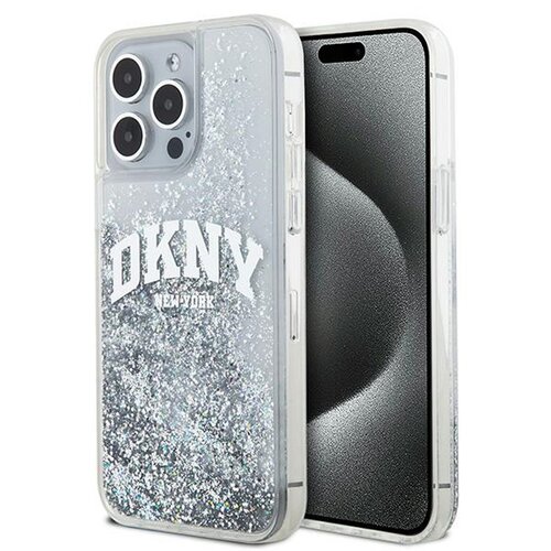Etui DKNY Liquid Glitter Big Logo do Apple iPhone 15 Pro Biały