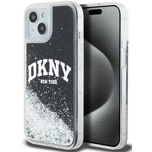 Etui DKNY Liquid Glitter Big Logo do Apple iPhone 14 Plus/15 Plus Czarny