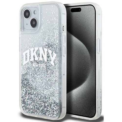 Etui DKNY Liquid Glitter Big Logo do Apple iPhone 13/14/15 Biały