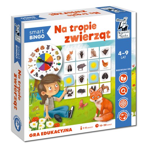 Gra edukacyjna KAPITAN NAUKA Smart Bingo Na tropie zwierząt