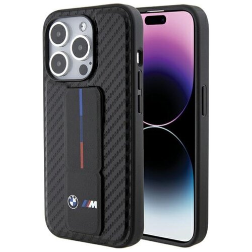 Etui BMW Grip Stand Smooth & Carbon do Apple iPhone 15 Pro Czarny