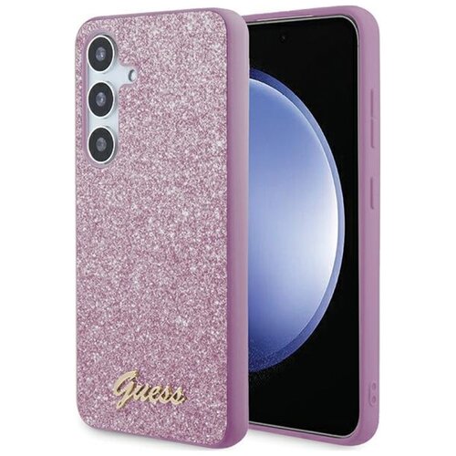 Etui GUESS Glitter Script do Samsung Galaxy S24+ Fioletowy