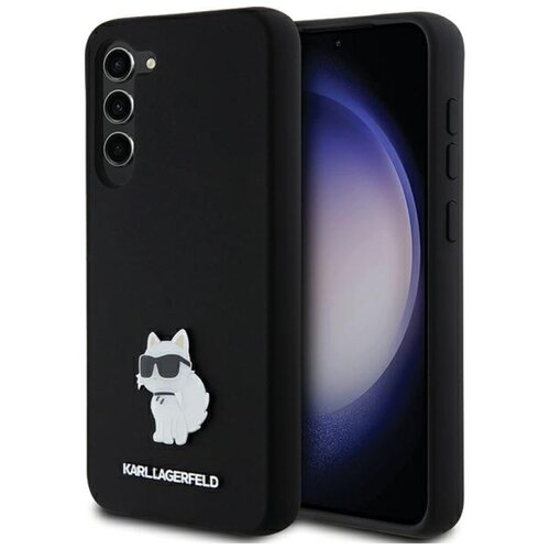 Etui KARL LAGERFELD Silicone Choupette Metal Pin do Samsung Galaxy S24+ Czarny