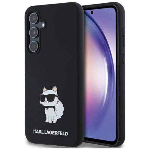 Etui KARL LAGERFELD Silicone Choupette Metal Pin do Samsung Galaxy A35 Czarny