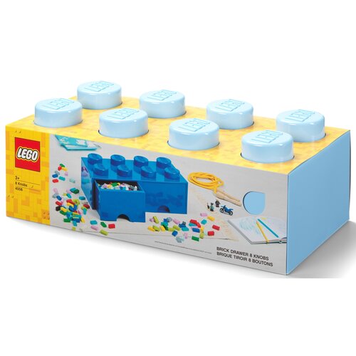 Pojemnik na LEGO z szufladkami Brick 8 Jasnoniebieski 40061736