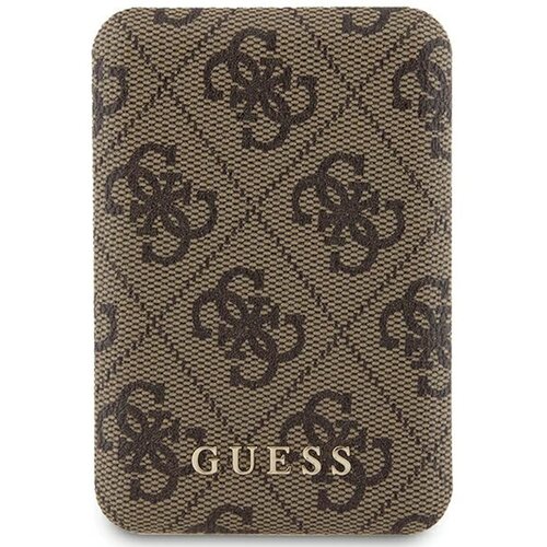 Powerbank GUESS 4G Leather Metal Logo 5000 mAh 15W Brązowy