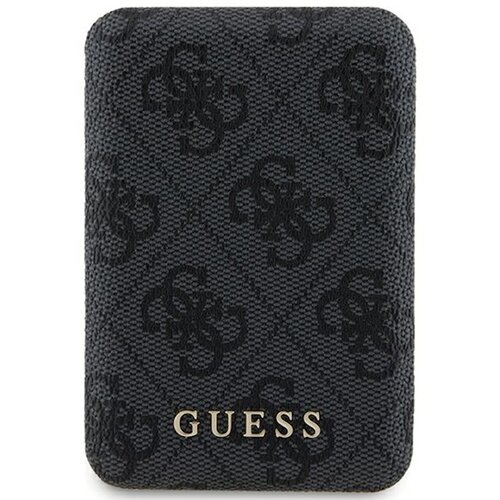 Powerbank indukcyjny GUESS 4G Leather Metal Logo 5000 mAh 15W Czarny