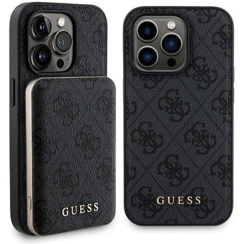 Etui GUESS 4G Metal Logo do Apple iPhone 15 Pro Max + Powerbank 5000mAh MagSafe Czarny