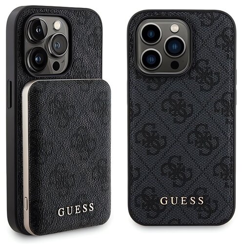 Etui GUESS 4G Metal Logo do Apple iPhone 14 Pro Max Czarny + Powerbank 5000mah 15W