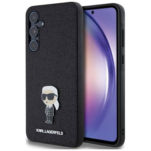 Etui KARL LAGERFELD Fixed Glitter Ikonik Metal Pin do Samsung Galaxy A55 Czarny