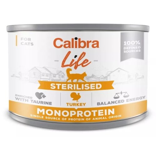 Karma dla kota CALIBRA Life Sterilised Indyk 200 g