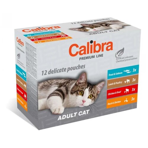 Karma dla kota CALIBRA Premium Adult Multipack (12 x 100 g)