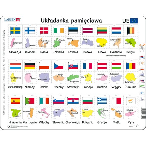Układanka LARSEN Maxi Mapa Unia Europejska Stolice LA-GP2PL (54 elementy)