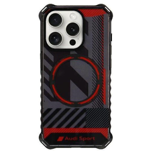Etui AUDI IML Sport Magsafe do Apple Iphone 15 Pro Max Czarno-czerwony