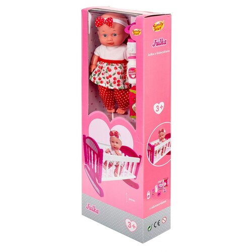 Lalka SMILY PLAY Julka z łóżeczkiem SP84483