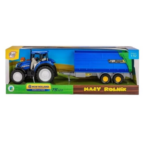 Traktor DAFFI Mały rolnik New Holland T5 z przyczepą wywrotką T-521