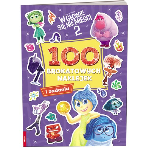 Książka z zadaniami Disney Pixar W głowie się nie mieści 2 100 brokatowych naklejek i zadania (miękka okładka)