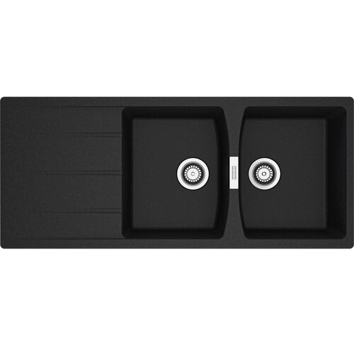 Zlewozmywak dwukomorowy z ociekaczem FRANKE Centro CNG 621-116 114.0710.232 Onyx 50x116