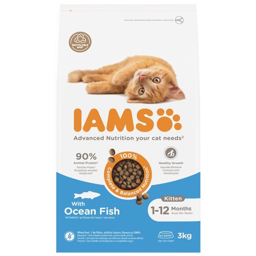 Karma dla kota IAMS For Vitality Kitten Ryba Morska 3 kg