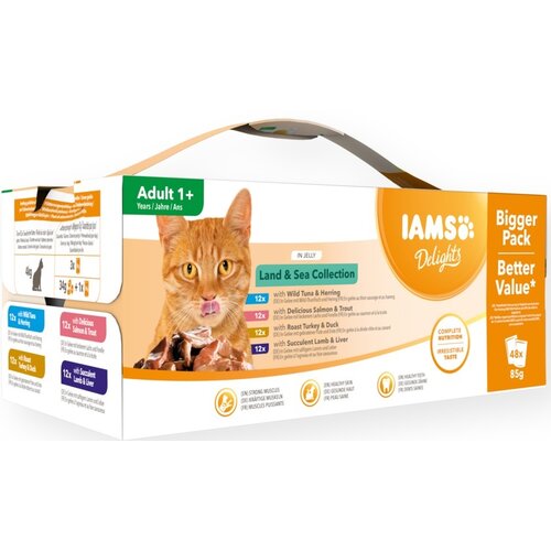 Karma dla kota IAMS Delights Ryba w galarecie (48 x 85 g)
