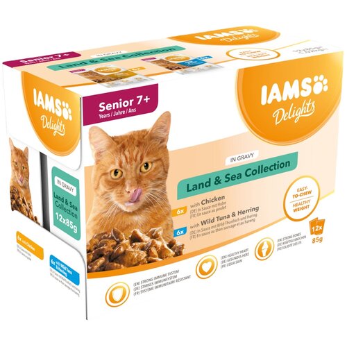 Karma dla kota IAMS Delights Land & Sea (12 x 85 g)