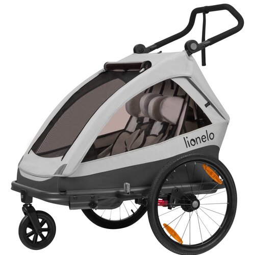 Przyczepka rowerowa LIONELO Cama Szary