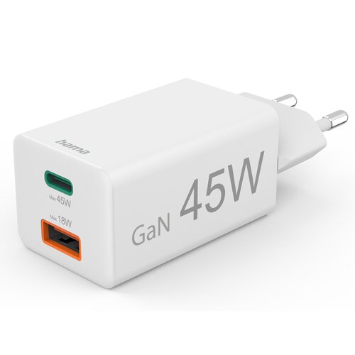 Ładowarka sieciowa HAMA Mini 201993 GaN PD/Qualcomm® 45W Biały