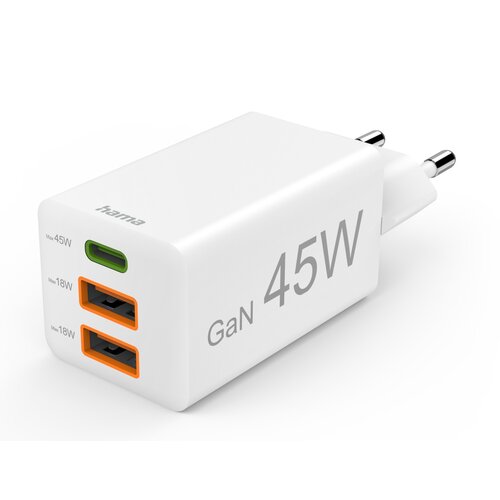 Ładowarka sieciowa HAMA Mini 201995 GaN PD/Qualcomm® 45W Biały
