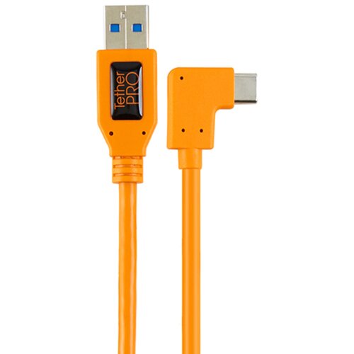 Kabel do tetheringu USB 3.0 - USB-C TETHER TOOLS Pro Right Angle 0.5m Pomarańczowy