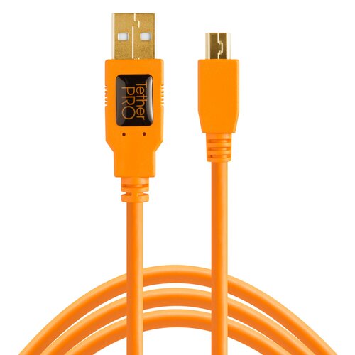 Kabel do tetheringu USB - Mini-B 5-Pin TETHER TOOLS Pro 4.6m Pomarańczowy