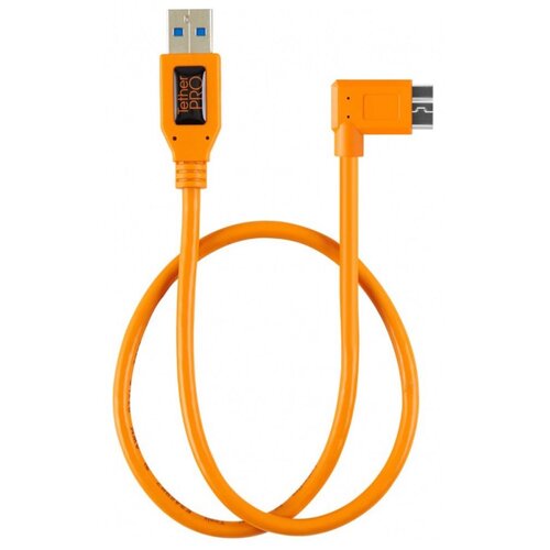 Kabel do tetheringu USB 3.0 - Micro-B TETHER TOOLS Pro Right Angle 0.5m, 5 Gb/s Pomarańczowy