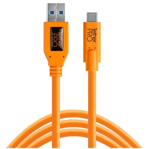 Kabel do tetheringu USB 3.0 - USB-C TETHER TOOLS Pro 4.6m 5 Gb/s Pomarańczowy