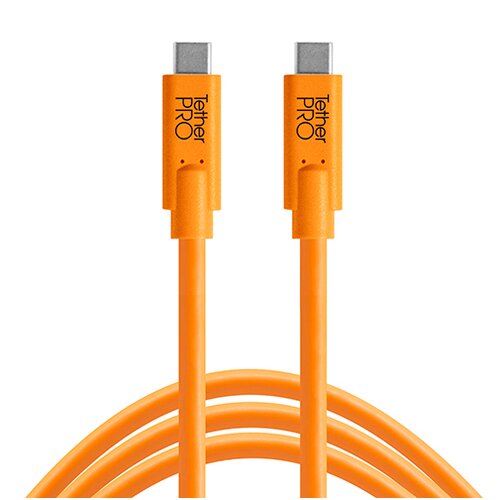 Kabel do tetheringu USB-C - USB-C TETHER TOOLS Pro 4.6m 10 Gb/s 60W Pomarańczowy