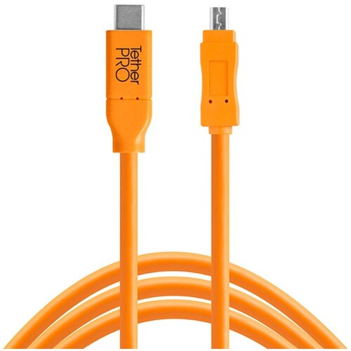 Kabel do tetheringu USB-C - Mini-B 8-Pin TETHER TOOLS Pro 4.6m Pomarańczowy