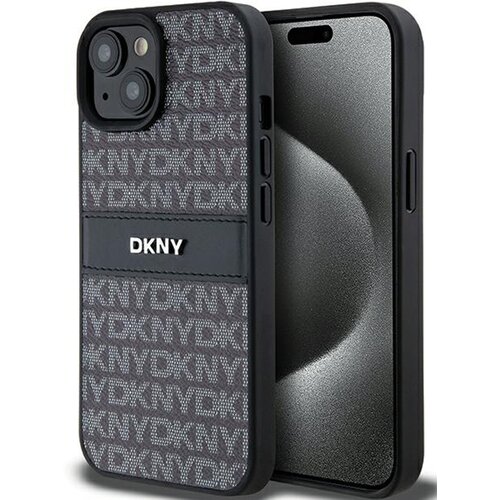 Etui DKNY Leather Mono Stripe & Metal Logo do Apple iPhone 14 Plus/15 Plus Czarny