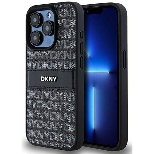 Etui DKNY Leather Mono Stripe & Metal Logo do Apple iPhone 15 Pro Max Czarny