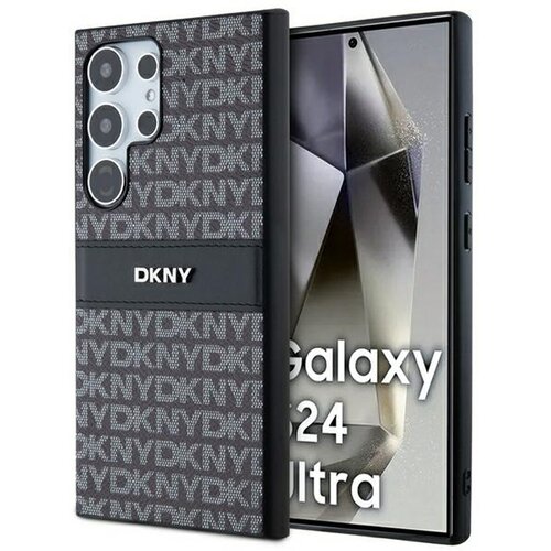 Etui DKNY Leather Mono Stripe & Metal Logo do Samsung Galaxy S24 Ultra Czarny